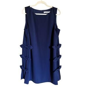 Trina Turk "Arlette" Crepe Knit Sleeveless Minidress in Indigo, Size 12.